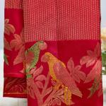 Surpassing Red Pure Zari Weaving Banarasi Silk Saree With Efflorescence Blouse Piece
