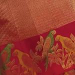 Surpassing Red Pure Zari Weaving Banarasi Silk Saree With Efflorescence Blouse Piece