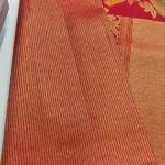 Surpassing Red Pure Zari Weaving Banarasi Silk Saree With Efflorescence Blouse Piece