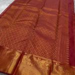Whimsical Red Pure Zari Weaving Banarasi Silk Saree With Enthralling Blouse Piece