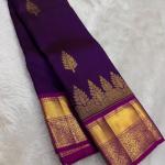 Marvellous Purple Pure Zari Weaving Banarasi Silk Saree With Smart Blouse Piece