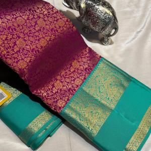 Lagniappe Purple Pure Zari Weaving Banarasi Silk Saree With Improbable Blouse Piece