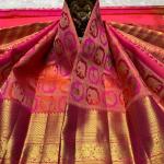 Susurrous Dark Pink Pure Zari Weaving Banarasi Silk Saree With Enticing Blouse Piece