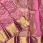 Skinny Pink Pure Zari Weaving Banarasi Silk Saree With Seraglio Blouse Piece