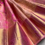 Skinny Pink Pure Zari Weaving Banarasi Silk Saree With Seraglio Blouse Piece