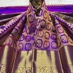 Scintilla Royal Purple Pure Zari Weaving Banarasi Silk Saree With Adorable Blouse Piece