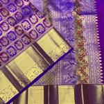Scintilla Royal Purple Pure Zari Weaving Banarasi Silk Saree With Adorable Blouse Piece