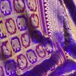 Scintilla Royal Purple Pure Zari Weaving Banarasi Silk Saree With Adorable Blouse Piece