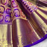 Scintilla Royal Purple Pure Zari Weaving Banarasi Silk Saree With Adorable Blouse Piece