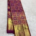 Stunning Purple Pure Banarasi Silk Saree With Evocative Blouse Piece