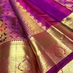 Stunning Purple Pure Banarasi Silk Saree With Evocative Blouse Piece