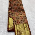 Rhapsody Wine Pure Banarasi Silk Saree With Delectable Blouse Piece