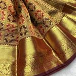 Rhapsody Wine Pure Banarasi Silk Saree With Delectable Blouse Piece