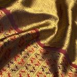 Rhapsody Wine Pure Banarasi Silk Saree With Delectable Blouse Piece