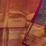 Pretty Navy Blue Pure Banarasi Silk Saree With Zephyr Blouse Piece