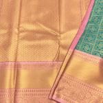 Ornate Sea Green Pure Banarasi Silk Saree With Enticing Blouse Piece