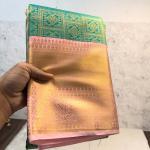 Ornate Sea Green Pure Banarasi Silk Saree With Enticing Blouse Piece