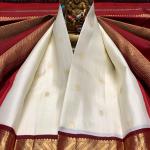 Proficient Beige Pure Banarasi Silk Saree With Surreptitious Blouse Piece
