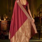 Tantalizing Maroon Pure Banarasi Silk Saree With Grandiose Blouse Piece