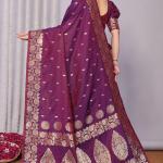 Forbearance Wine Soft Banarasi Silk Saree With Demanding Blouse Piece