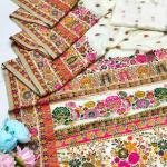 Majesty Beige Nylon Dola Pashmina Saree With Innovative Blouse Piece