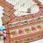 Majesty Beige Nylon Dola Pashmina Saree With Innovative Blouse Piece
