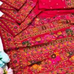 Winsome Dark Pink Nylon Dola Pashmina Saree With Evanescent Blouse Piece