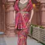 Proficient Grey Pashmina Saree With Elaborate Blouse Piece