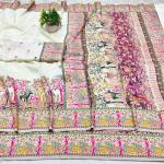 Nebula Beige Nylon Dola Pashmina Saree With Tremendous Blouse Piece