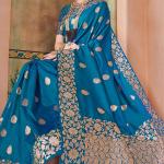 Splendorous Firozi Soft Banarasi Silk Saree With Most Flattering Blouse Piece