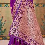 Evanescent Purple Soft Banarasi Silk Saree With Surreptitious Blouse Piece