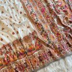 Quintessential Beige Nylon Dola Pashmina Saree With Smashing Blouse Piece