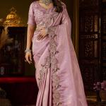 Resonant Lavender Handwork Kanjivaram Silk Saree With Precious Blouse Piece