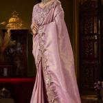 Resonant Lavender Handwork Kanjivaram Silk Saree With Precious Blouse Piece