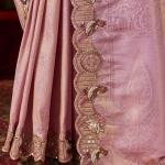 Resonant Lavender Handwork Kanjivaram Silk Saree With Precious Blouse Piece