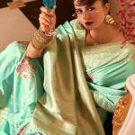 Propinquity Sea Green Pure Zari Weaving Banarasi Silk Saree With Zephyr Blouse Piece