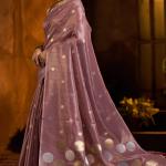 Fantabulous Lavender Soft Banarasi Tissue Silk Saree With Panache Blouse Piece