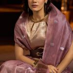 Fantabulous Lavender Soft Banarasi Tissue Silk Saree With Panache Blouse Piece