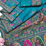 Mellifluous Rama Nylon Dola Pashmina Saree With Sensational Blouse Piece