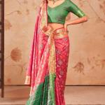 Resonant Pink Patola Silk Saree with Excellent Blouse Piece