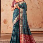 Forbearance Rama Patola Silk Saree with Felicitous Blouse Piece