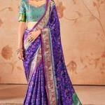 Winsome Royal Blue Patola Silk Saree with Enamoring Blouse Piece
