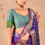 Winsome Royal Blue Patola Silk Saree with Enamoring Blouse Piece