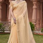 Smart Peach Cotton Silk Saree With Marvellous Blouse Piece