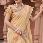 Smart Peach Cotton Silk Saree With Marvellous Blouse Piece
