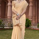 Smart Peach Cotton Silk Saree With Marvellous Blouse Piece