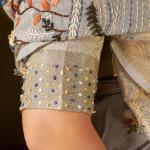 Moiety Grey Handwork Linen Silk Saree With Vivacious Blouse Piece
