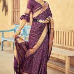 Mesmerising Purple Soft Banarasi Silk Saree With Glamorous Blouse Piece