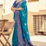 Scintilla Blue Soft Banarasi Silk Saree With Girlish Blouse Piece