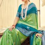 Tremendous Green Soft Banarasi Silk Saree With Epiphany Blouse Piece